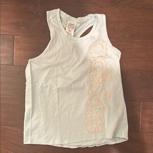 Adidas Light Blue Tank Top with Orange Logo
